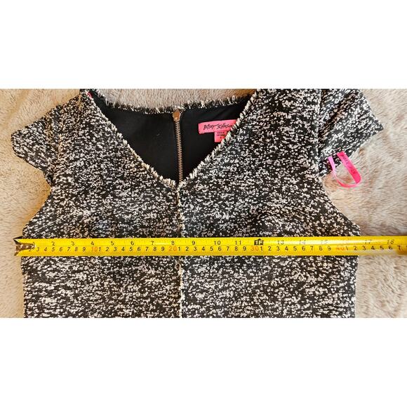Betsey Johnson Dress Tweed Fit/Flare Black White, Fully Lined, Gorgeous, Sz 6 - Picture 9 of 16